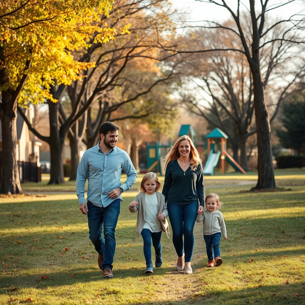 Families in a Tulsa neighborhood park