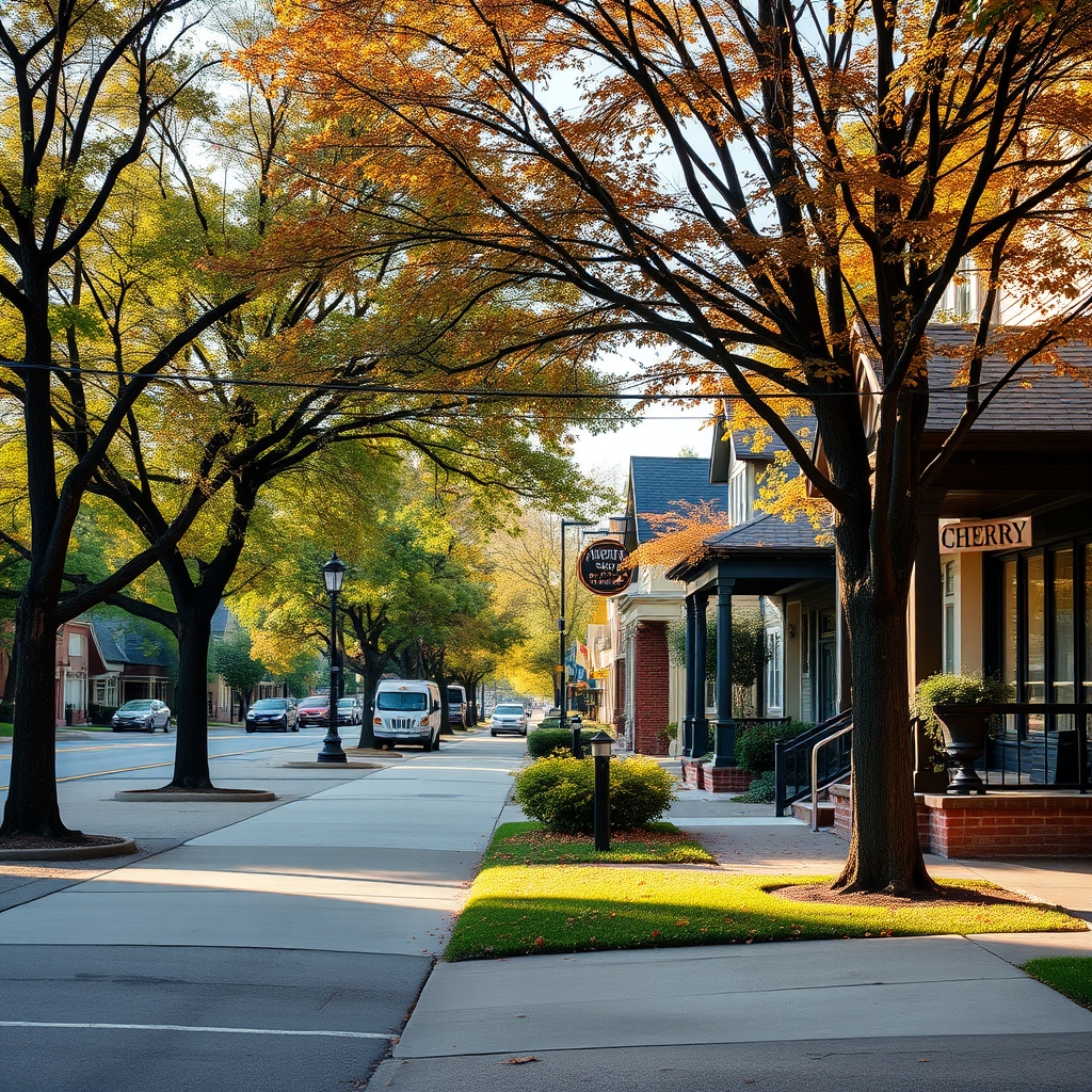 Tree-lined street in Midtown Tulsa with craftsman homes
